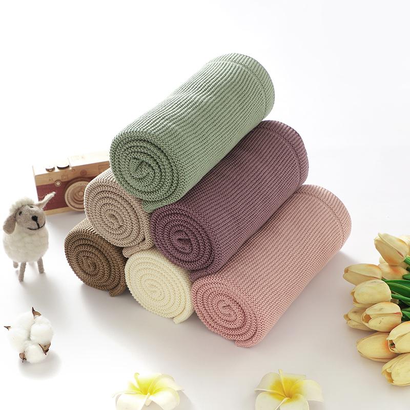 Cotton Baby Blankets Knit Newborn Girls Bed Quilt 100*80CM Infant Boy Stroller Swaddling Soft Sleepsack Fashion Solid Wrap Plaid