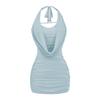 AP25210-25 Summer European & American Low-Cut Mesh Halter Bodycon Dress
