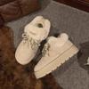Fur Flats Ankle Women Snow Boots Platform Suede Plush Cotton Shoes Woman Winter Casual Sneakers 2025 Trend Warm Zapatos Mujer