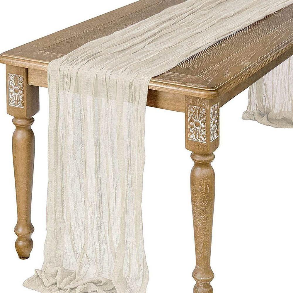 Wedding Birthday Party Decoration Semi-Sheer Gauze Runner Vintage Retro Cloth Multipurpose Bohemian Decoration