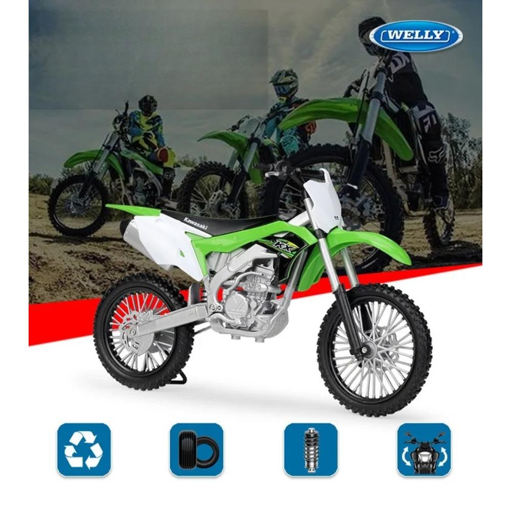Welly 1/10 Kawasaki 2017 KX 250F Alloy Motorcycle Model High Simulation Diecast Metal Motorcycle Model Collection Children Gifts