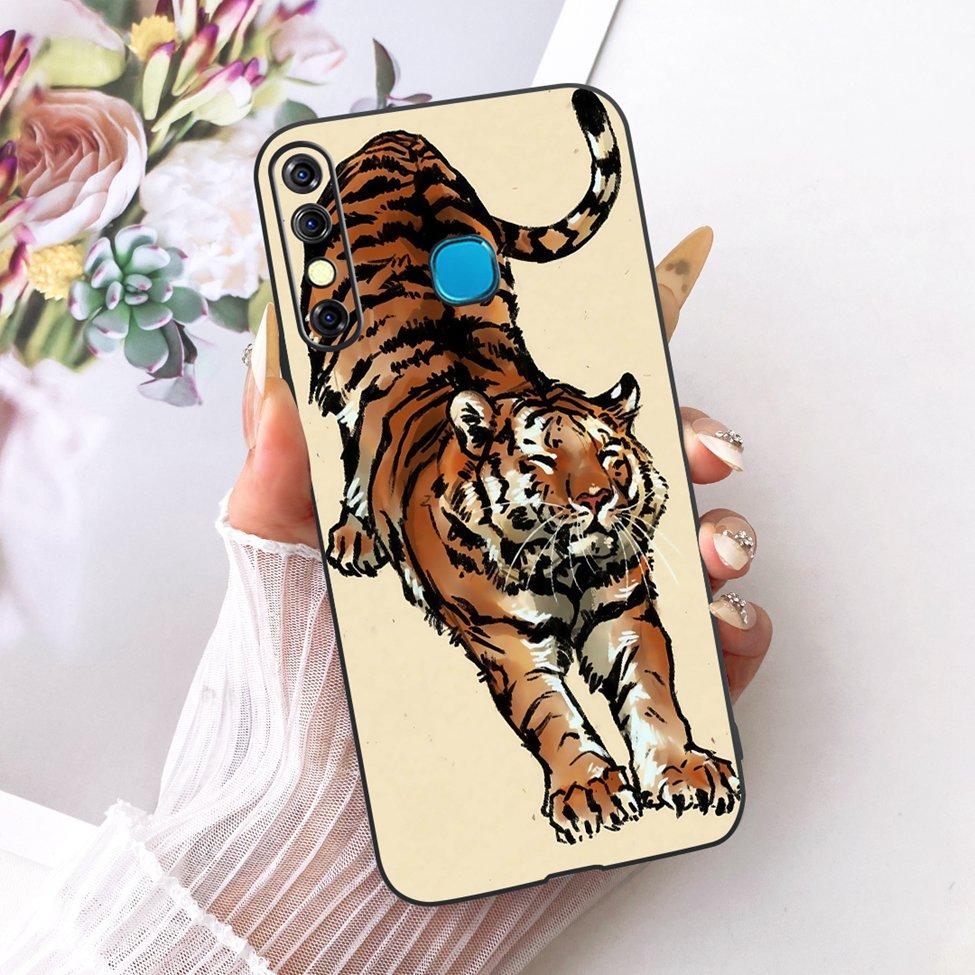 Phone Case For Infinix Hot 8 Cover Cute Cat Luxury Fashion Funny Painted Casing For Infinix X650C X650B X650D