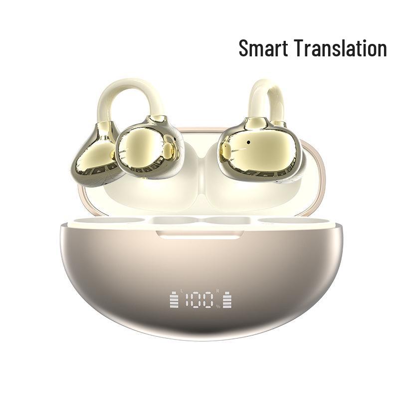 Q72 Wireless Bluetooth Clip-On Earbuds: Noise Cancelling, Long Battery, Comfortable for Sports.