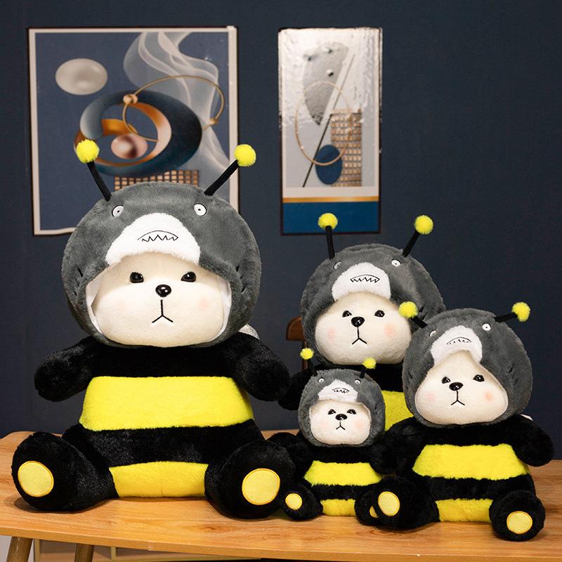 Sharkbee Bee Plush Animal Toy Bee Shark Plushie Pp Cotton Filling Cartoon Toy