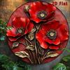 Red Poppy Metal Wall Art 2D Aluminum Sign Office Decor Home Bar Cafe