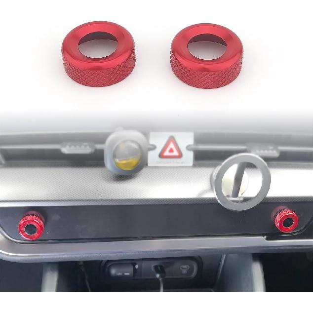 YOUTOOCAR 2PCS Aluminum Alloy AC Adjustment Knob Covers Compatible with Kia Sportage 2023–2025 Kia EV6 2022–2024 Kia Carnival 2022–2024