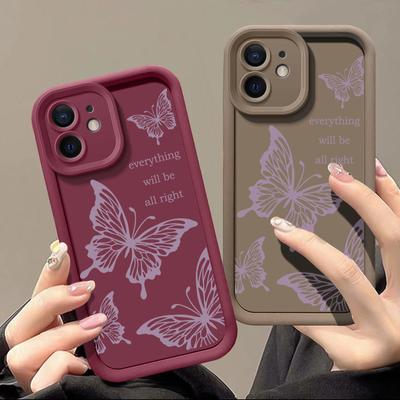Schmetterling Weiche TPU-Telefonabdeckung für iPhone 16 15 Pro Max 14 13 Pro 12 Mini 11 XR 8 7 Stoßfeste matte Silikonhülle