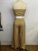 2024 Women's Summer One-Shoulder Striped Jumpsuit with High-Waisted Wide-Leg Pants