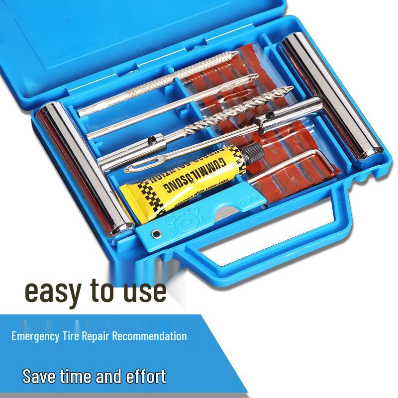 Tire Repair Kit: Fast Emergency Fix for Cars, Motorcycles & Scooters with Vulcanized Rubber Strips