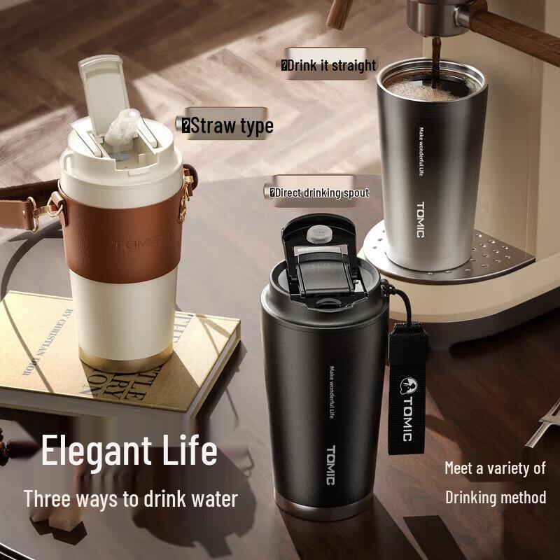 Temmok Portable Insulated Coffee Tumbler with Straw