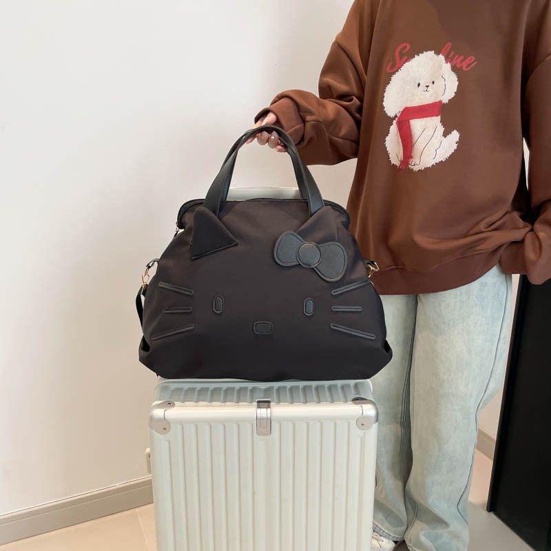 

Сумка большой вместимости Hello Kitty для коротких поездок - Женская повседневная деловая дорожная сумка-тоут чёрный