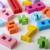 Barevné dřevěné Montessori puzzle 3D čísla 1-10 Matematické skládačky Tvary Číselné kostky Předškolní vzdělávací hračka pro děti