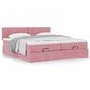 Lit ottoman - Maison Exclusive - 160x200 cm - Velours rose - Rangement hydraulique