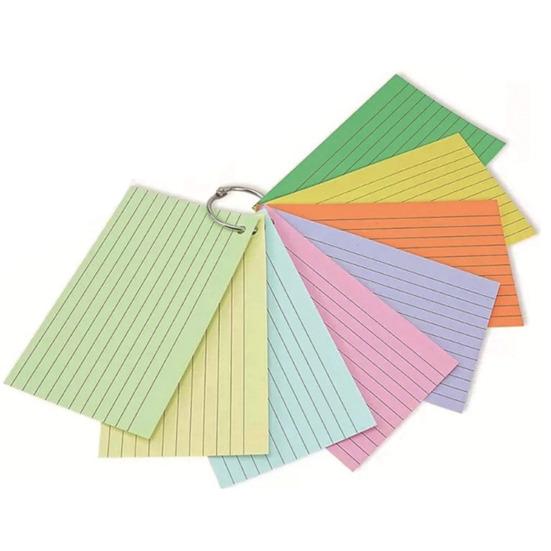 Yousheng Colored Index Cards Flash Cards with Metal Ring Smooth Writing Thickened Paper No Ink Bleeding Notecards Ruled Study Cards