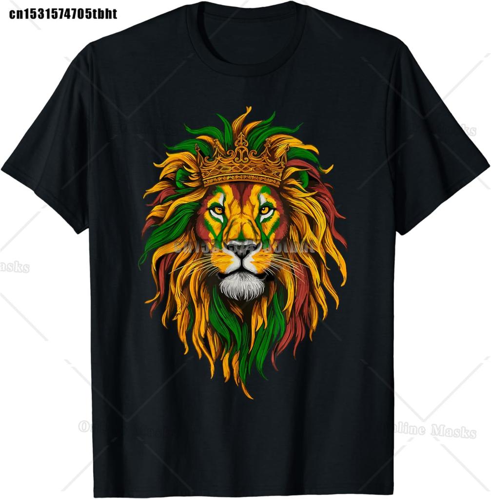 Jamajka Rasta Lev Vtipná Grafická Trička Bavlna Unisex Krátký Rukáv Ležérní Tričko Top Harajuku Streetwear Letní Unisex Oblečení