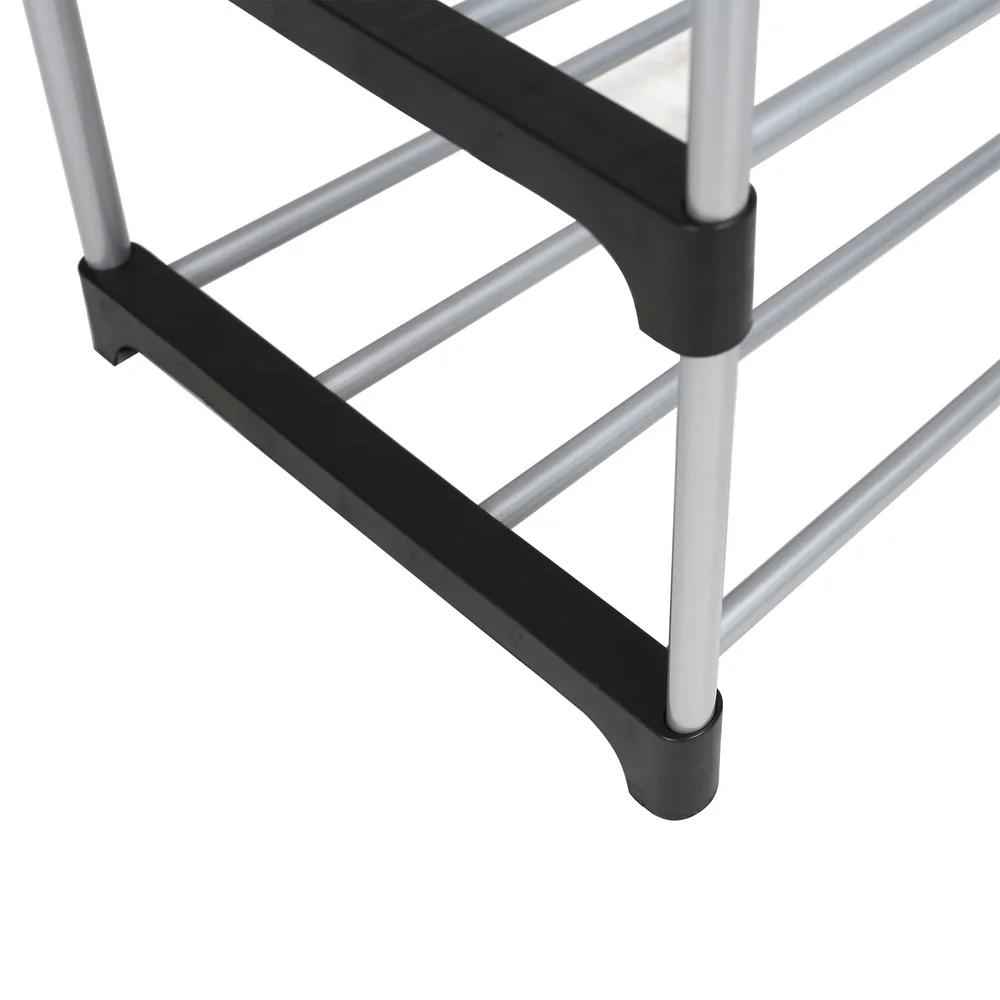 6 Tier Shoe Rack Storage Solution Stackable Metal Pipes Plastic Connectors Organize Shoes Entryway Closet Garage 8 Pairs Durable