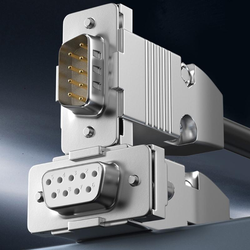 Gold Plated DB9 Serial Straight Connection Cable 28AWG Male Female 9-pin RS232 Data Wire Line for Computers
