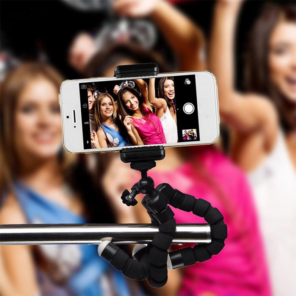 Flexible Sponge Octopus Mini Tripod for iPhone Camera Tripod Phone Holder Clip Stand with Bluetooth Remote Shutter