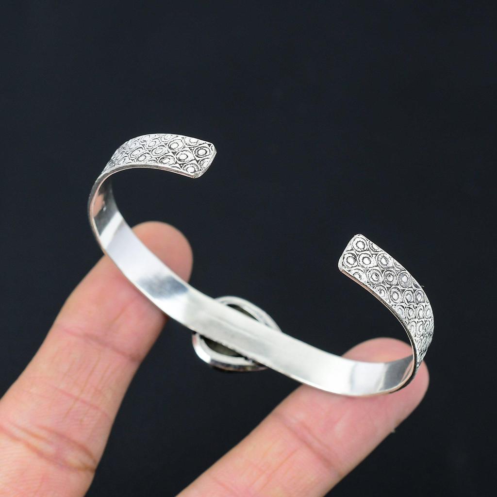 Mothers day Deal Sterling Silver Pear Natural Septarian Daughter Bangle Bracelet