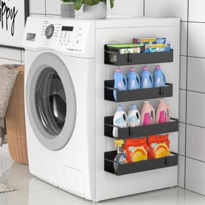 Refrigerator Magnetic Shelf Spice Sundry Side Storage Rack Hanging Basket Space Saving Kitchen Organizer Shelf Household Holder