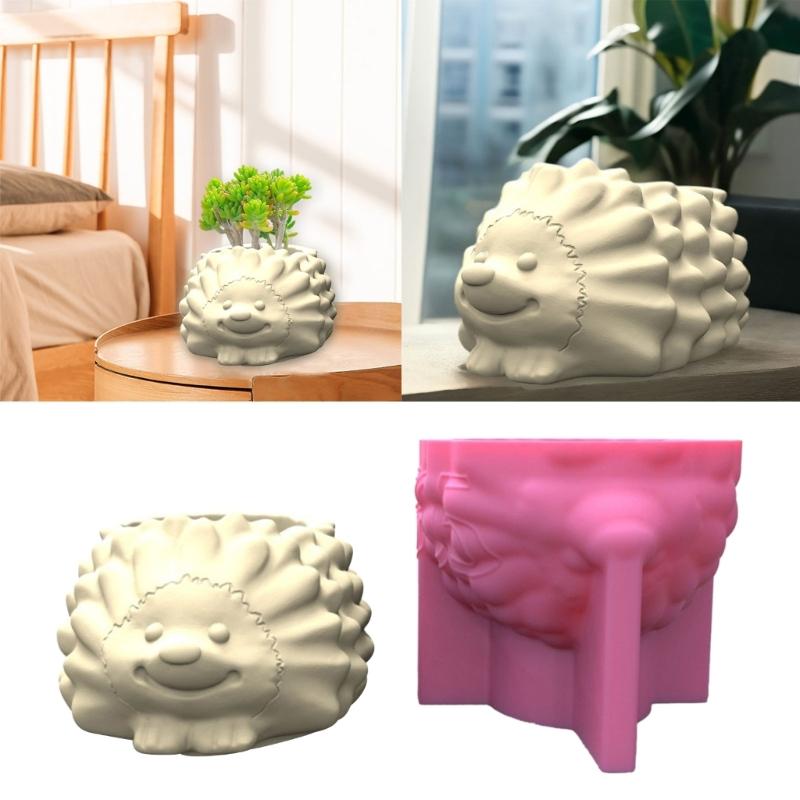 Silicone Mold 3D Hedgehog Flower  Mould  Handmade Crafts Plaster Candle Crystal Epoxy Resin Mold for Home Decors