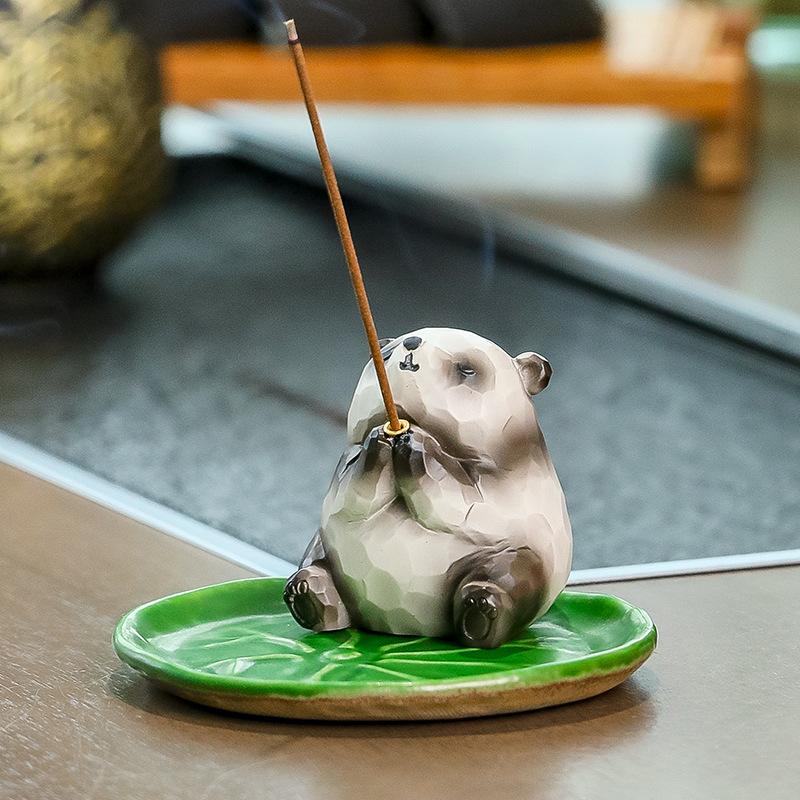 Roztomilé řemeslné výrobky Pryskyřičná žába Panda Vkládání vonných tyčinek Řemeslný výrobek Kadidelnice Kreslená zvířecí dekorace Držák na vůni Kancelář