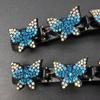 Women Hair Pin Sparkling Rhinestone Braided Hair Clip with Butterfly Decoration Vintage Style Hair Accessories