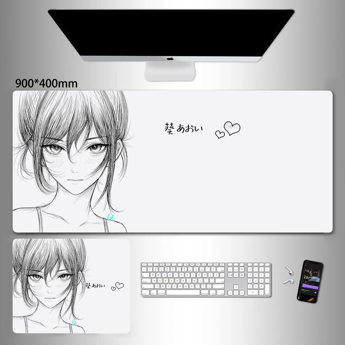 

Line draft animation oversized mouse pad two-dimensional office desktop non-slip pad e-sports game computer keyboard pad HTHW12