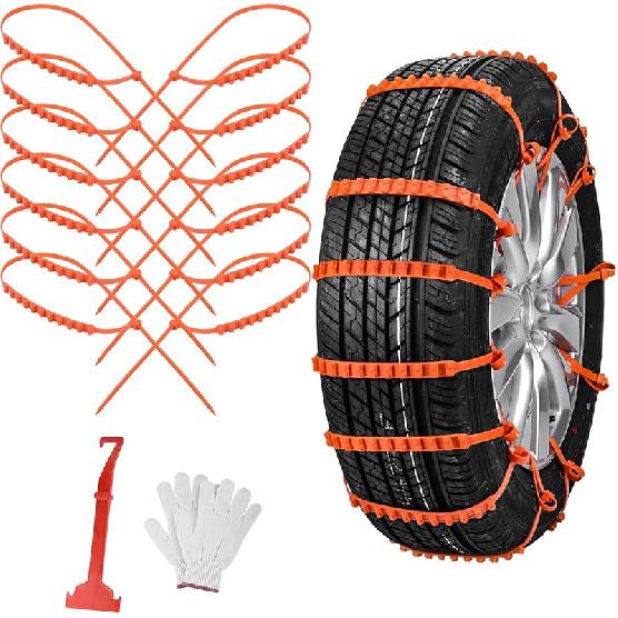 Qoosea Snow Cha Tire Cha For Car Trucks 12Pcs Universal Thickened Manganese Steel Emergency Snow Tyre Cha Adjustable 12Pcs Plastic