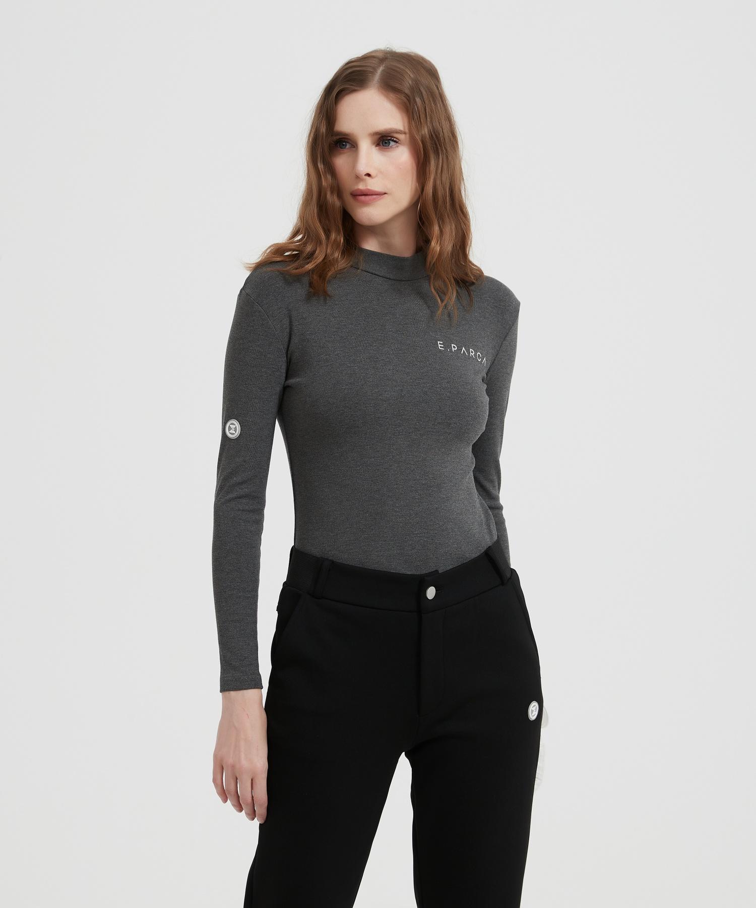 I Parka Winter Basic Long Sleeve Top (Gray) Deep Gray/S