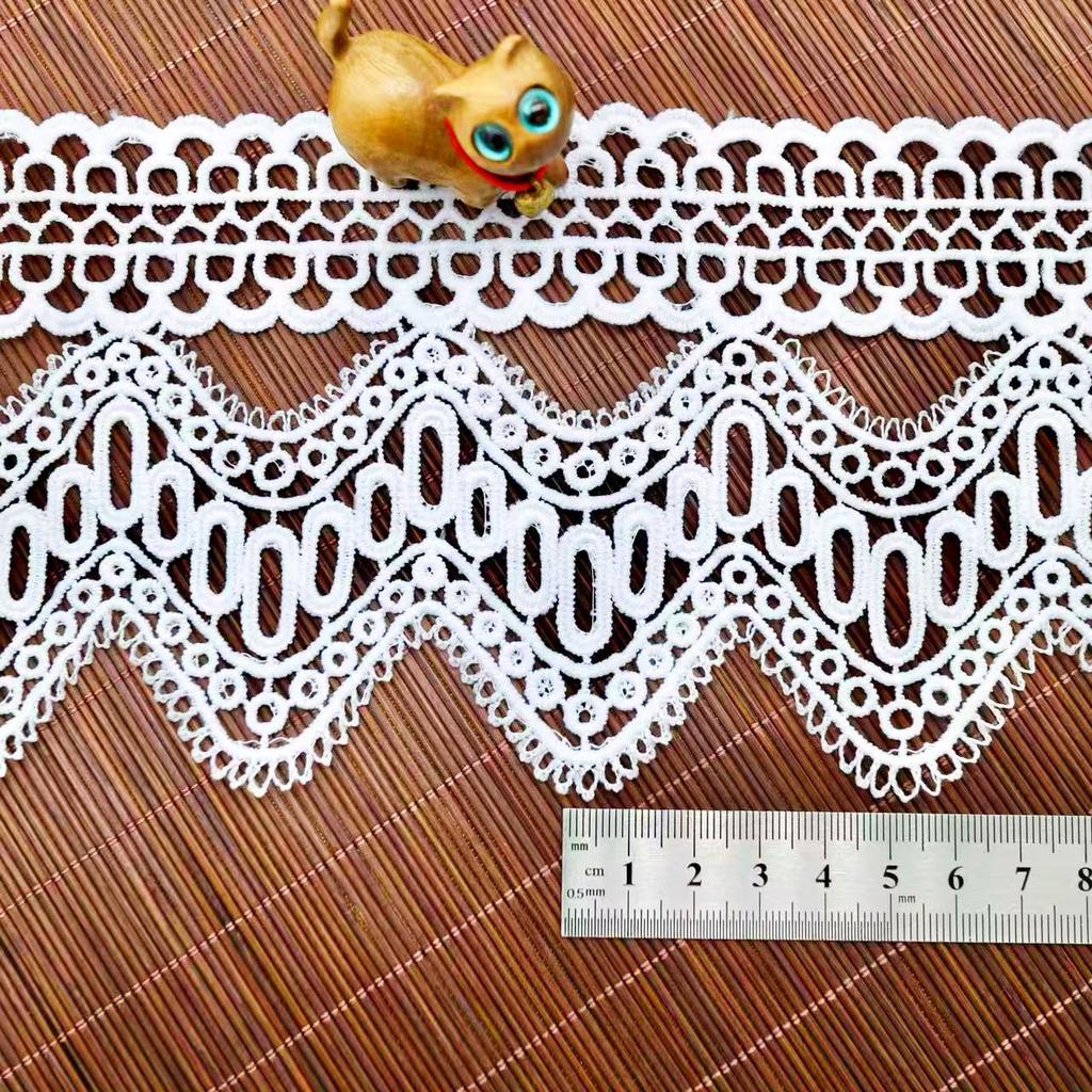 Unilateral Water-Soluble Barcode Lace, Milk Silk Embroidery Diy Accessories Children'S Dress Lace