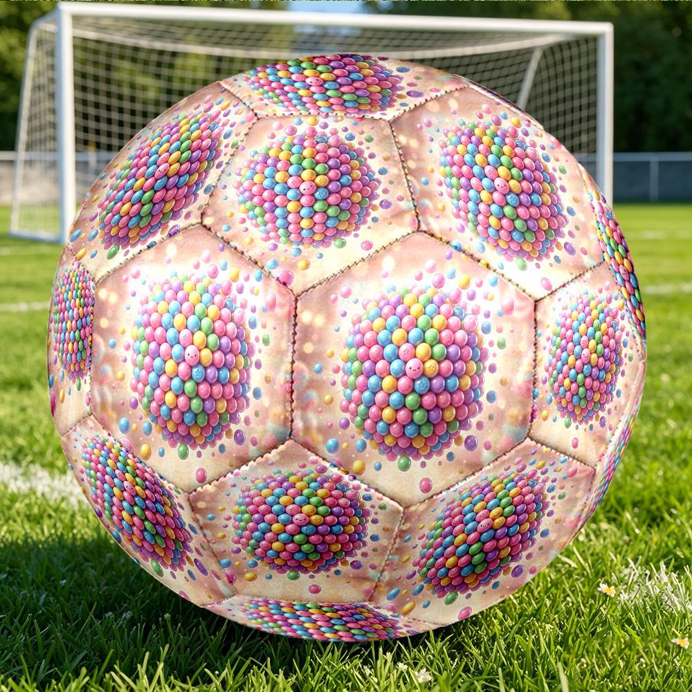 1pc Candy Ball Themed Soccer Ball, Size 5, Lightweight PVC Material, Outdoor Training Soccer Ball Gift. Q62235