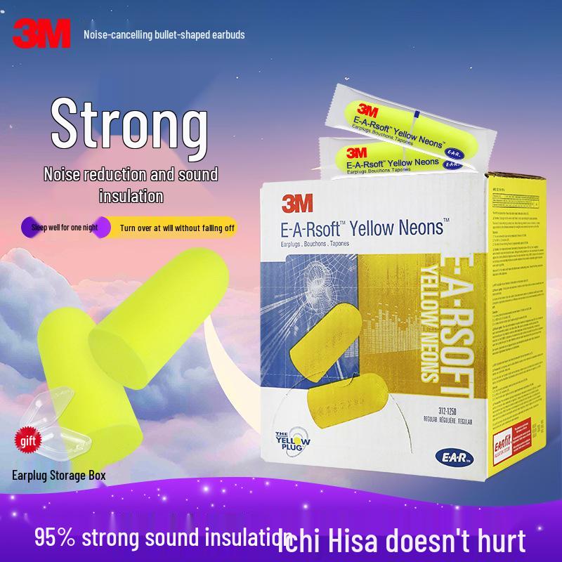 3M 312-1250 Noise-Reducing Earplugs for Sleep, Study, and Work - Soundproof & Comfortable No Cord