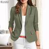 ZANZEA Damen Casual Langarm Dünner Strick-Blazer