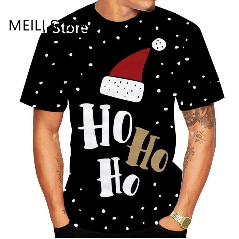 Christmas Men's T-Shirt 3D Print Casual Cartoon Short Sleeve Tee Shirts Fashion Tops Crew Neck Pullover Male Oversized Clothing