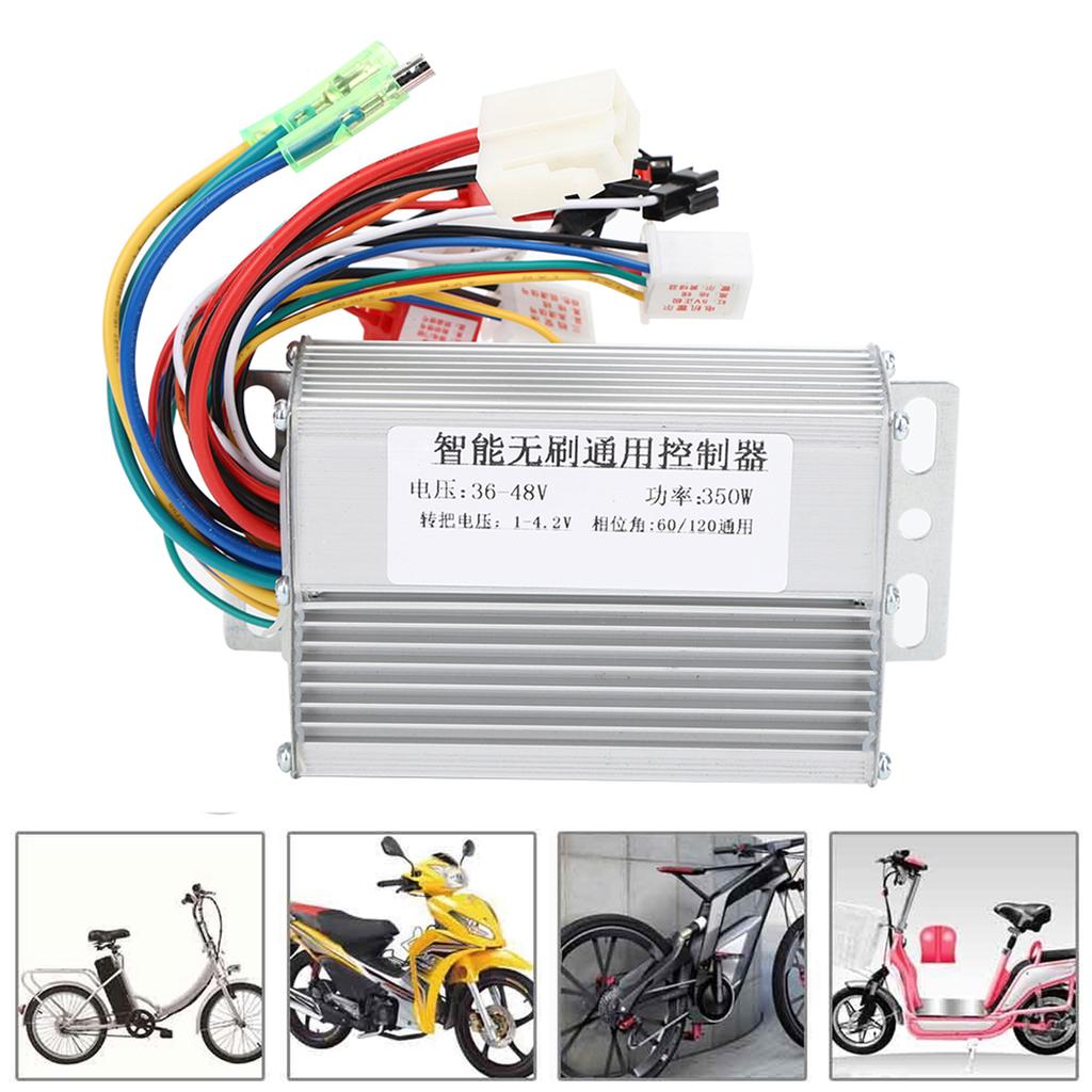 36 48V 350W Aluminium Alloy Silver Universal Brushless Motor Controller for Electric Bike Accessory