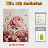 Crystal Pearl Painting 5D DIY Frame Decoration Painting Red Flower Home Wall Decoration Transparent Pearl Gemstone Painting Picture Art Crafts