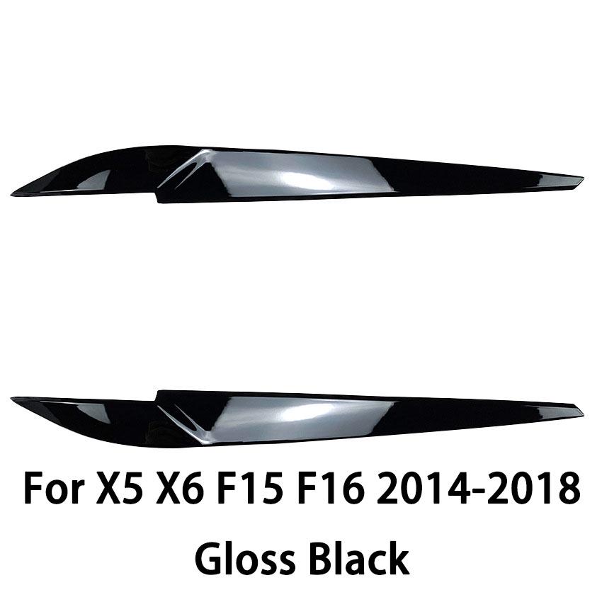 2 Stück Auto Scheinwerfer Lampe Augenbrauen Abdeckung Zierleisten Aufkleber Für X5 X6 F15 F16 2014-2018 Glänzend Schwarz Auto Augenlider Deckel ABS Carbon
