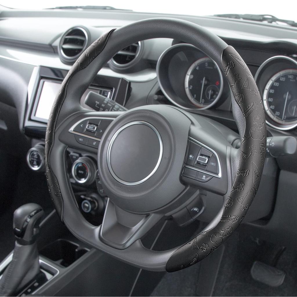 BONFORM QK Snoopy Cheer Steering Wheel Easy Fits S and Cover, Installation, M, Black, 6926-15BK