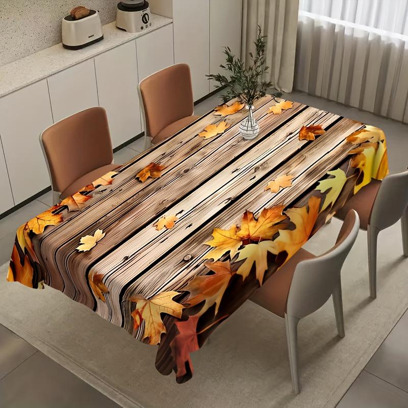 Autumn Maple Leaf Rectangle Table Cloth for Table Decor Holiday Party Waterproof Reusable Tablecloth for Tables Kitchen Dining