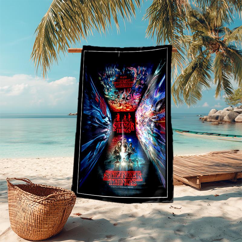 Halloween horror thriller theme Stranger Things soft beach towel outdoor camping vacation swinging beach scarf decorative blanket B2