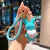 Cartoon Wool Love Woven Bear Pendant Car Key Chain High-End Schoolbag Accessories Couple Keychain