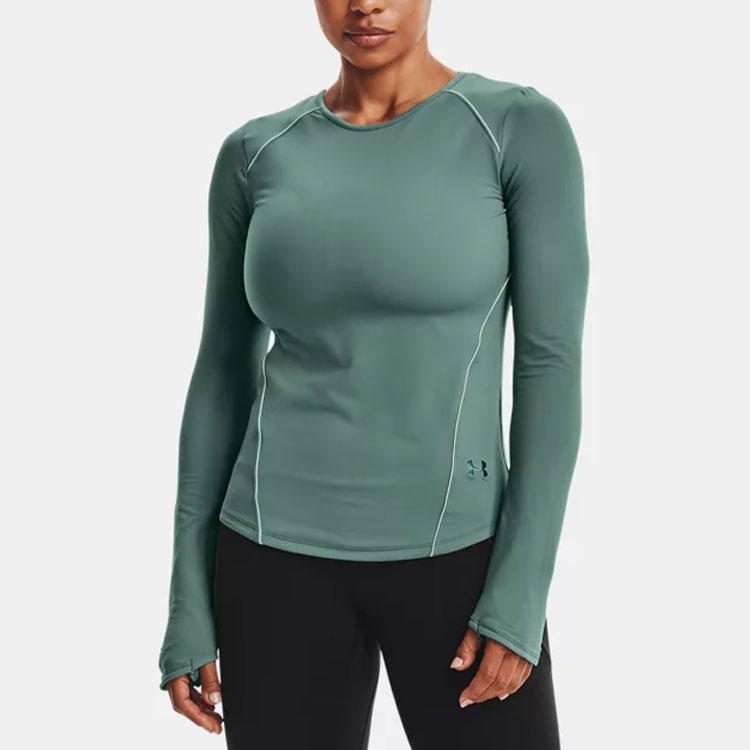 Under Armour Infused Meridian Crew Long Sleeve T-Shirt Women tops Green 1360568-370