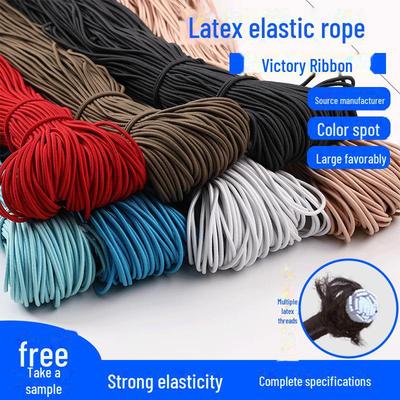 2.8mm Black & White Elastic Latex Rubber Band for Clothing & Hats