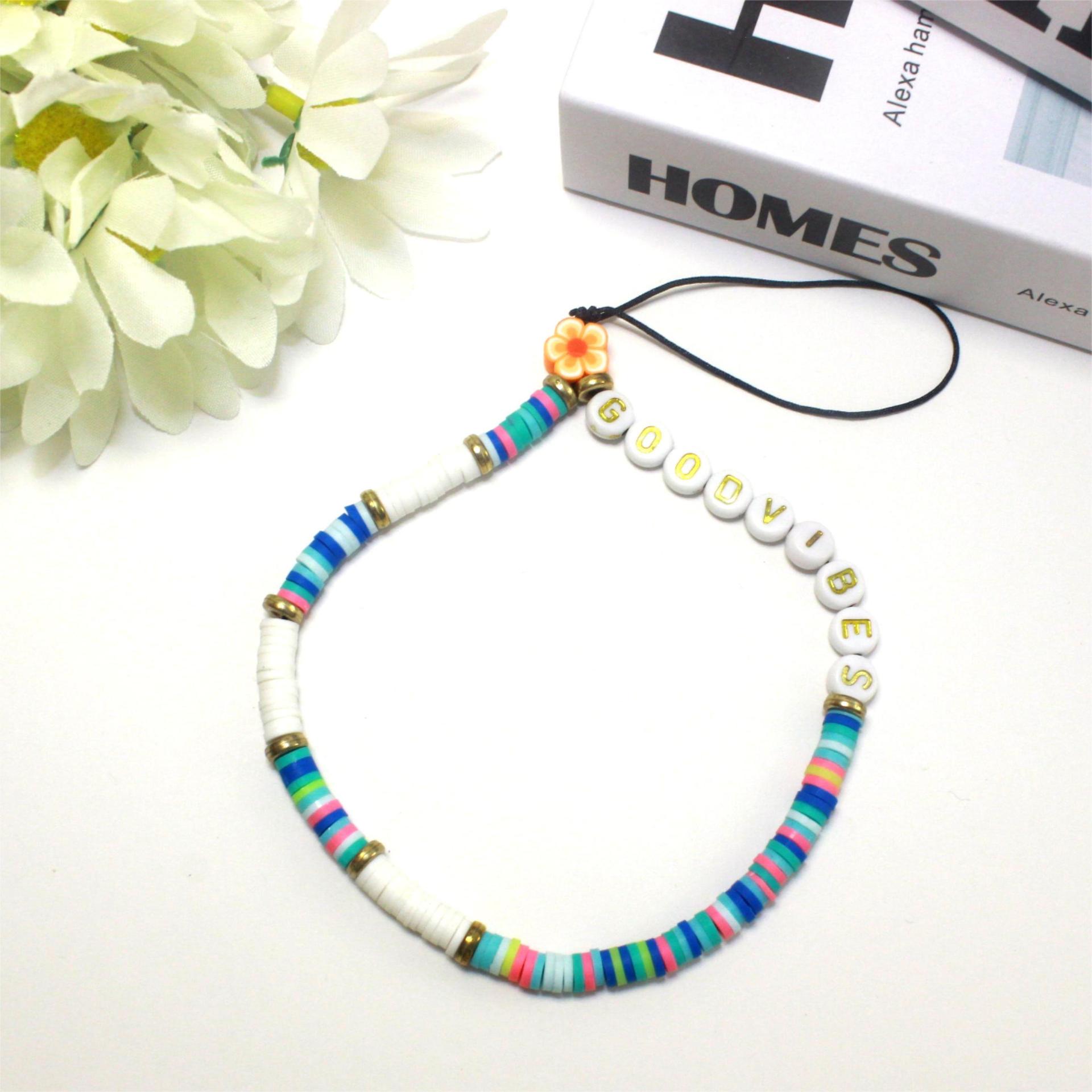 Hot-Selling Polymer Clay & Pearl Phone Chain for Christmas & Halloween