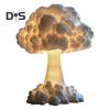 3D Mushroom Cloud Lamp Handmade Nuclear Blast Desk Lamp Lighted Mushroom Cloud Decoration Night Light for Home Desk Bedside Table