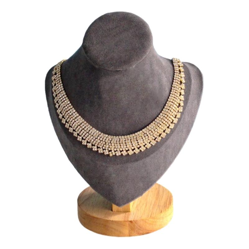 

Practical Stang with Adjustable Hook Lint Necklace Mannequin Sturdy Jewelry Display Bust Portable for Shop Counters S