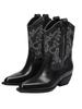 Cai Wenjing has the same pointed thick heel western cowboy boots for women in autumn and winter 2025, and retro style short boots are versatile.