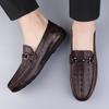 Frühling Luxus Marke Schuhe Männer Klassische Echtes Leder Herren Slip-On Driving Schuhe Muster Casual Büro Schuhe