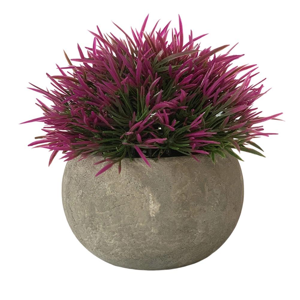 12*9.5CM Plastic Fake Grass Compact Size Artificial Plants For Shelf Compact Size Low Maintenance Office Decoration